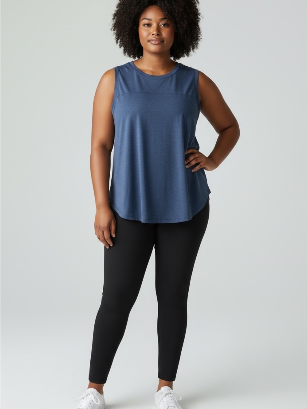 Athletic Works Navy Blue Performance Tank Top